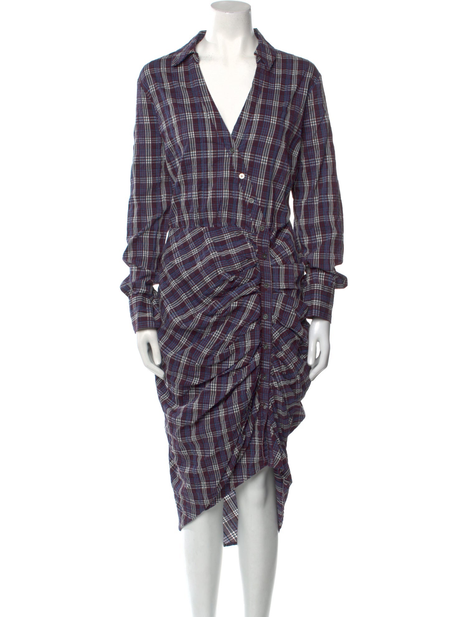 Veronica Beard Plaid Print Long Dress