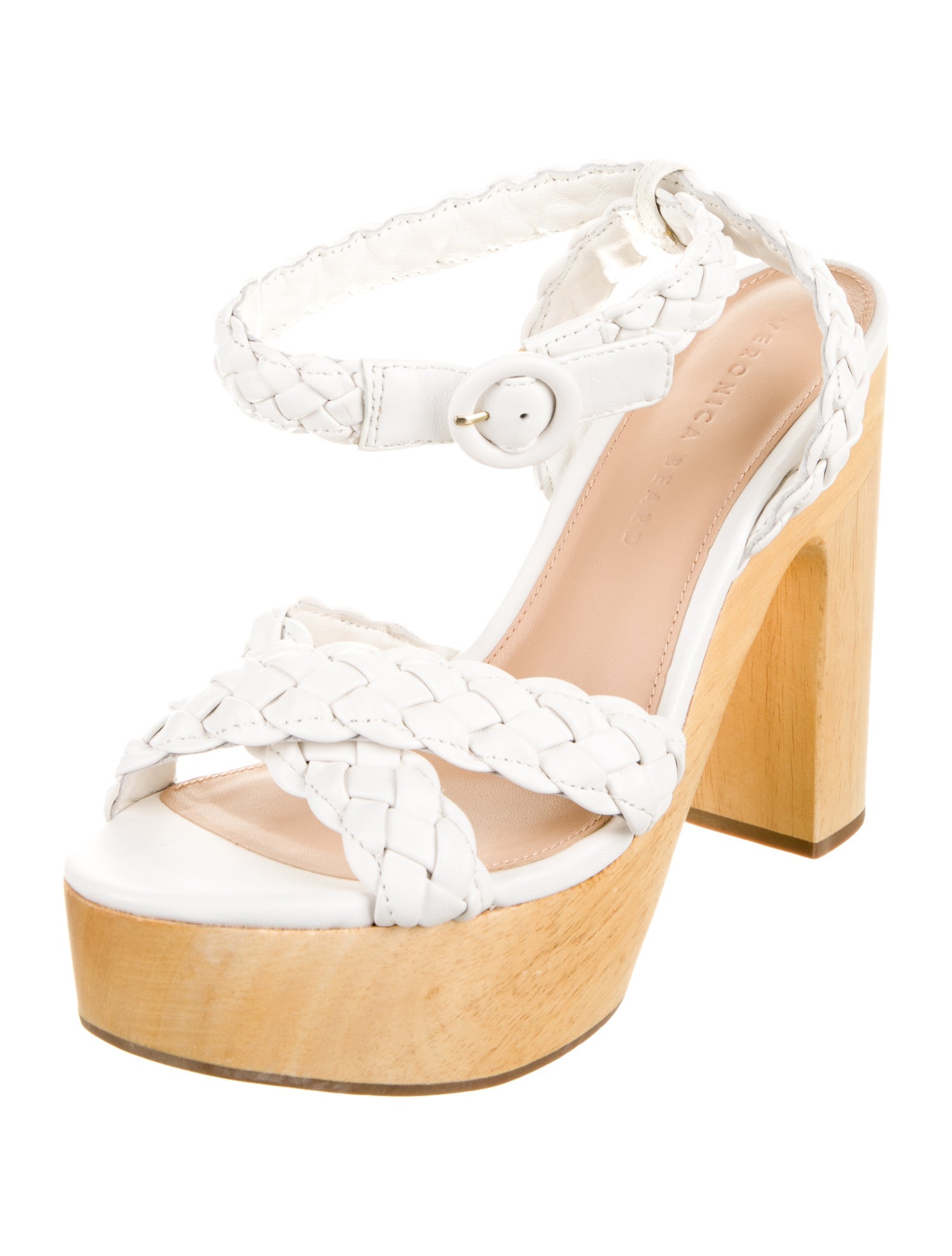 Veronica Beard Leather Braided Accents Sandals
