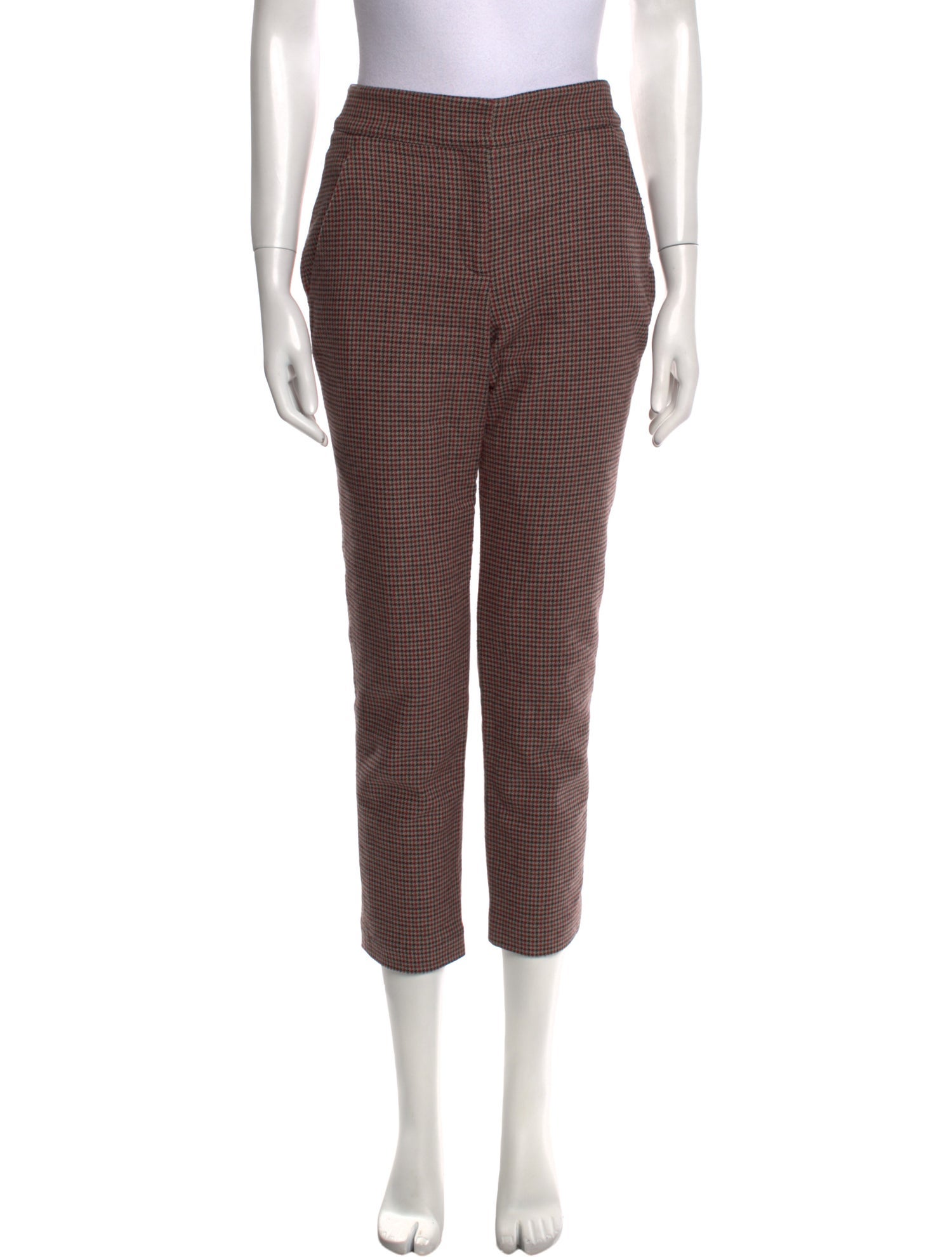 Veronica Beard Houndstooth Print Straight Leg Pants