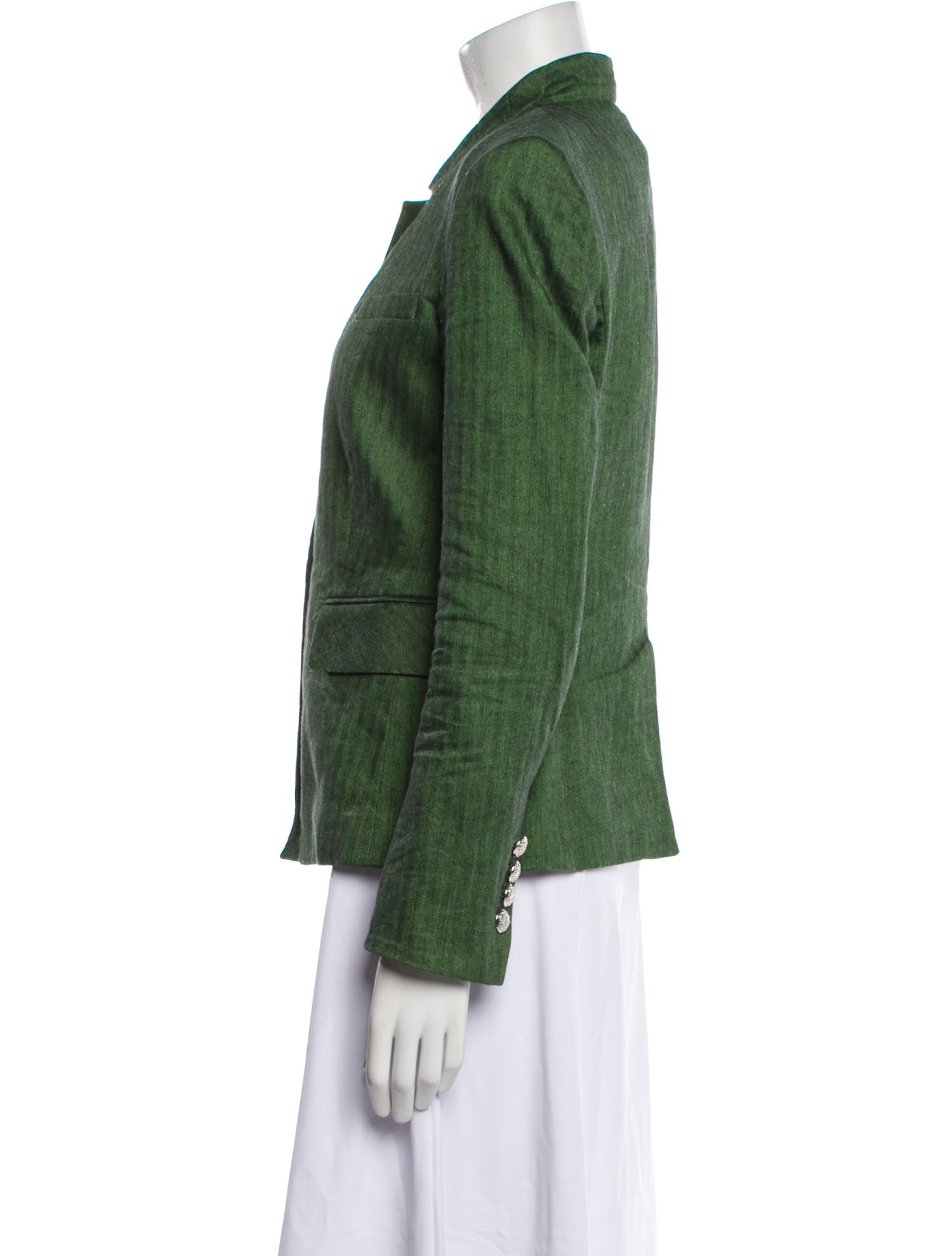 Veronica Beard Linen Plaid Print Blazer