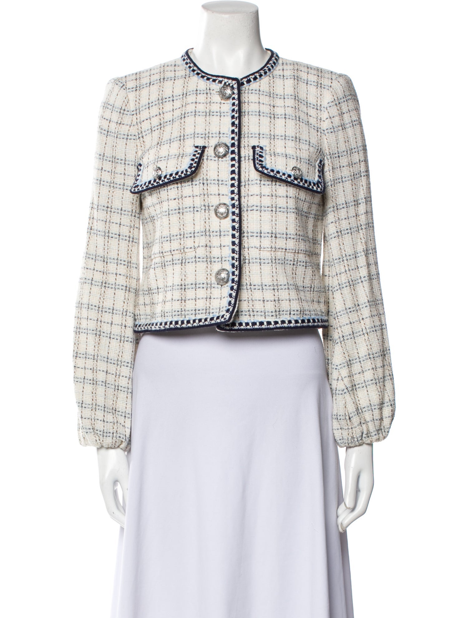 Veronica Beard Tweed Pattern Evening Jacket