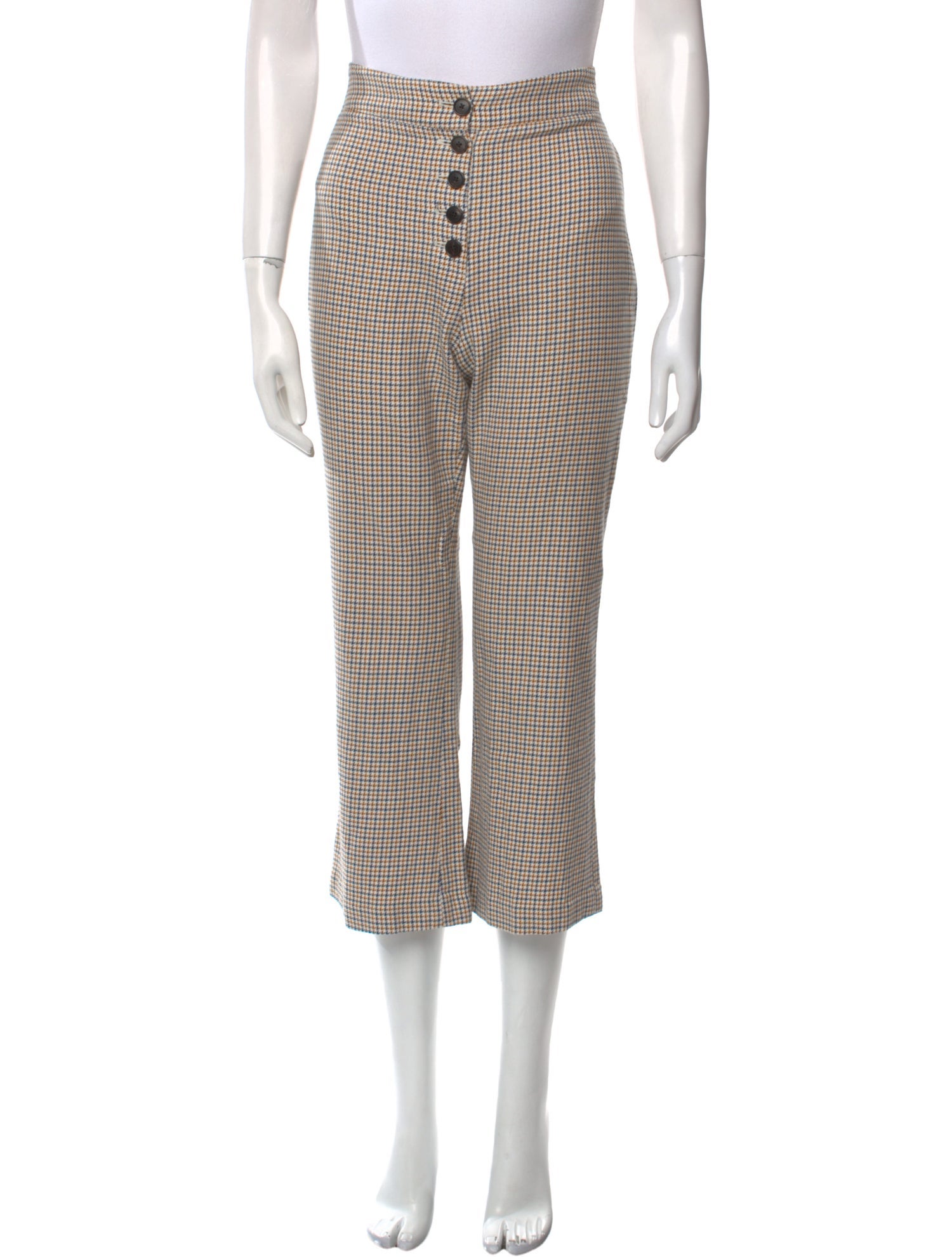Veronica Beard Plaid Print Wide Leg Pants
