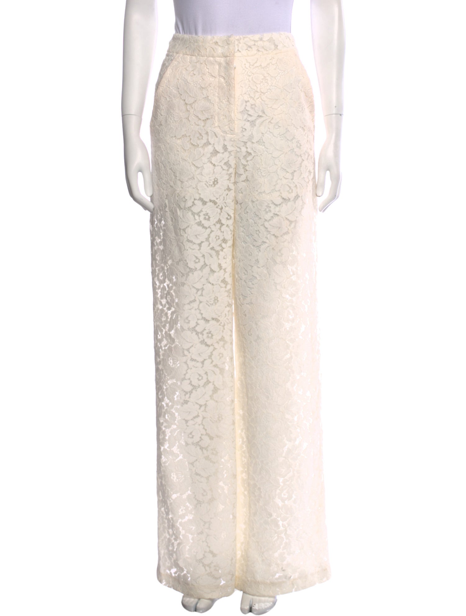 Veronica Beard Lace Pattern Wide Leg Pants