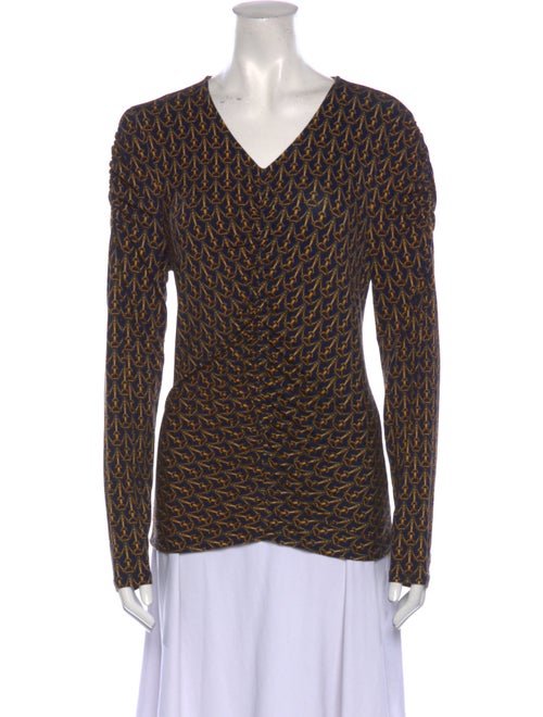 Veronica Beard Printed V-Neck Top