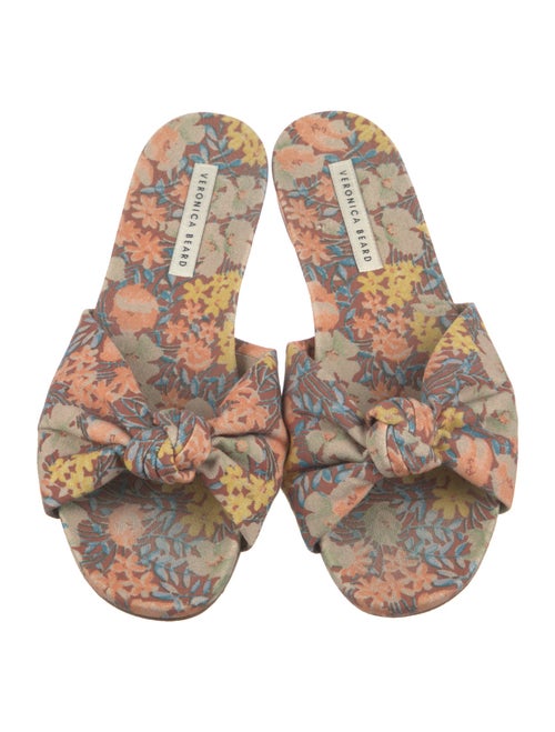 Veronica Beard Canvas Animal Print Slides
