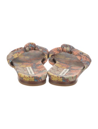 Veronica Beard Canvas Animal Print Slides