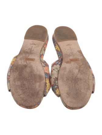 Veronica Beard Canvas Animal Print Slides