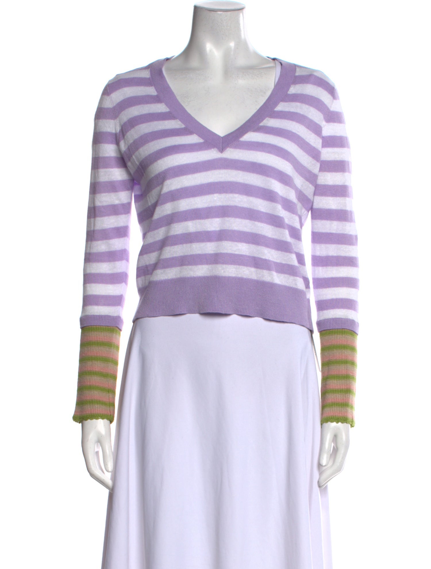 Veronica Beard Linen Striped Sweater