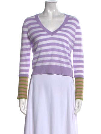 Veronica Beard Linen Striped Sweater