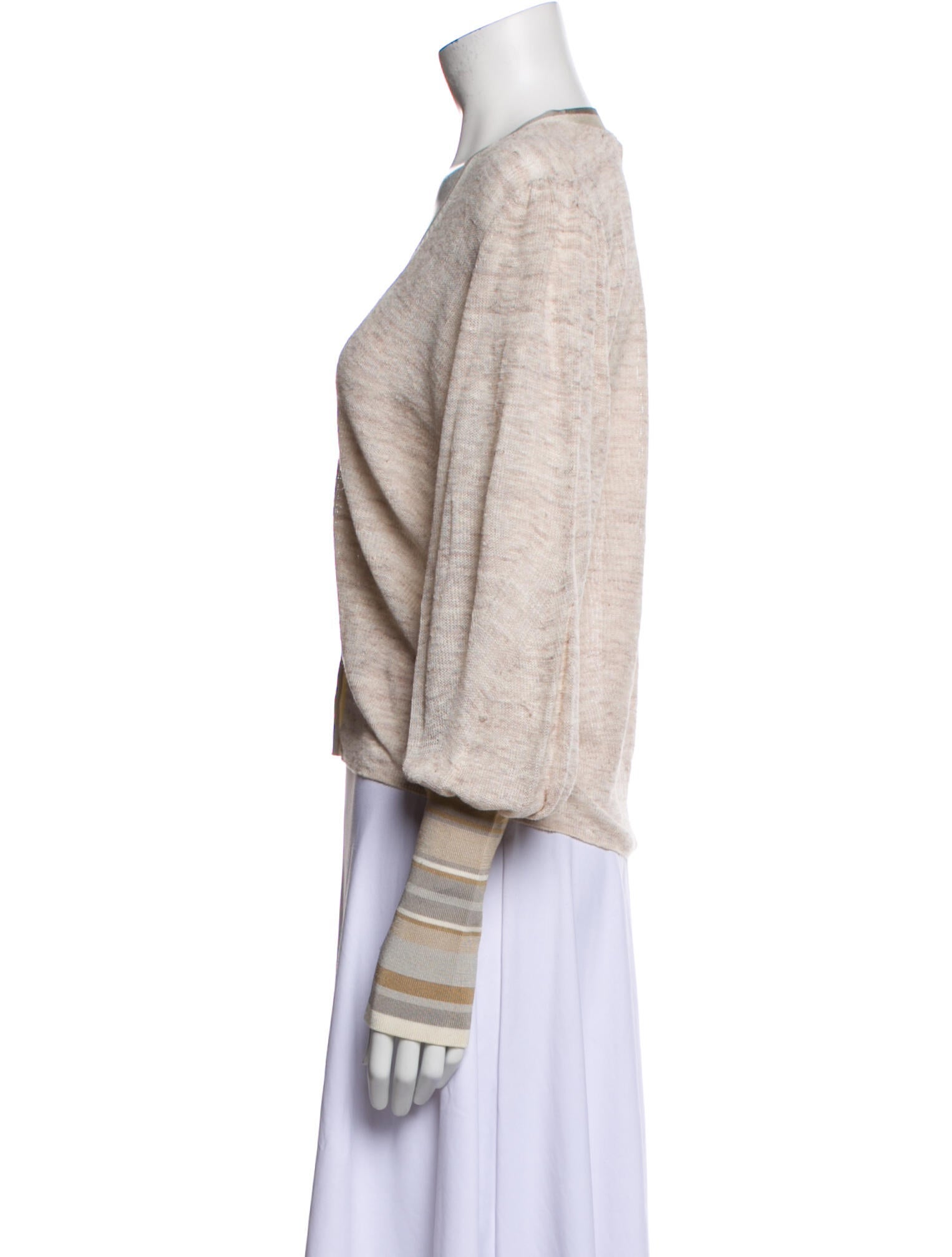 Veronica Beard Linen V-Neck Sweater