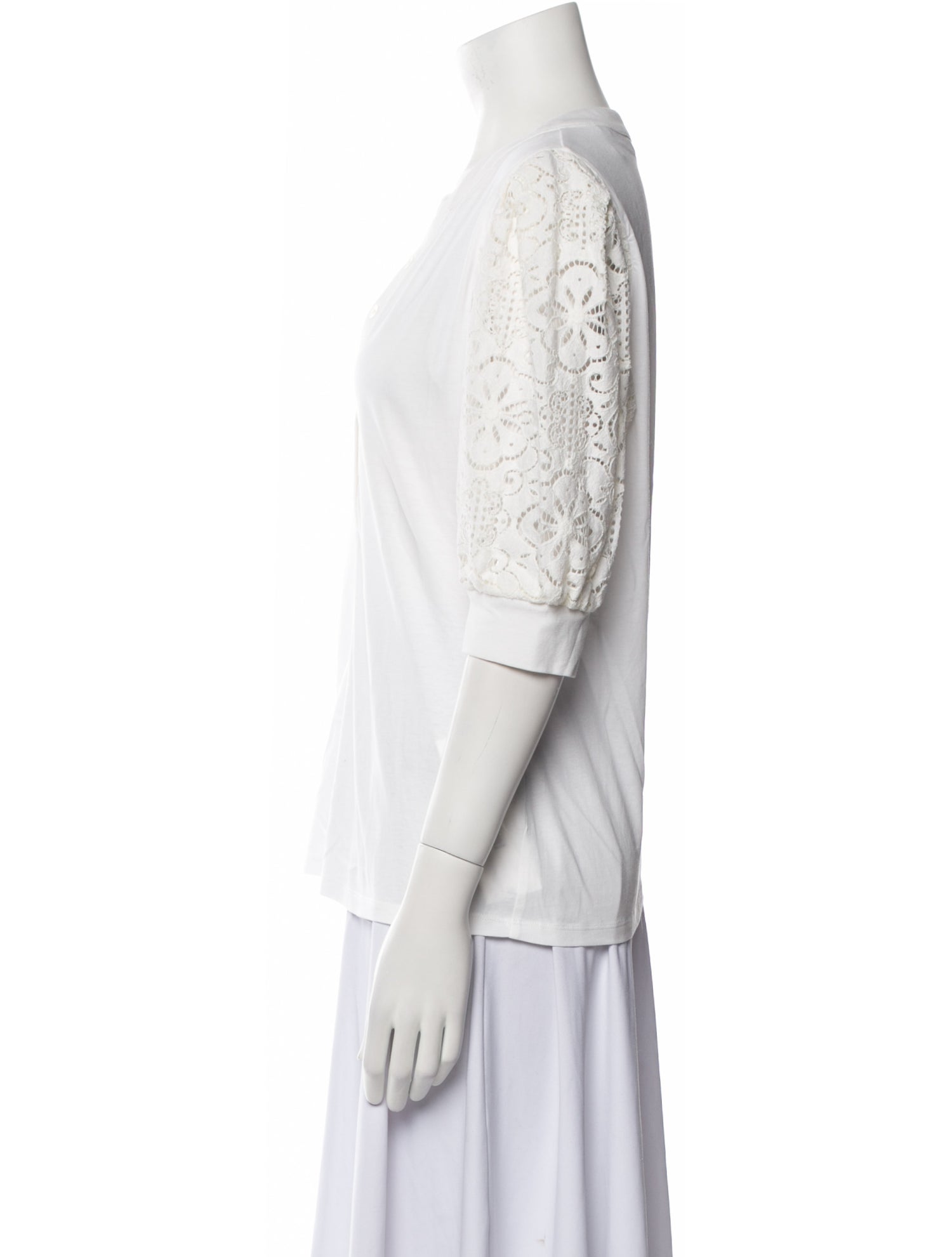 Veronica Beard V-Neck Three-Quarter Sleeve Polo