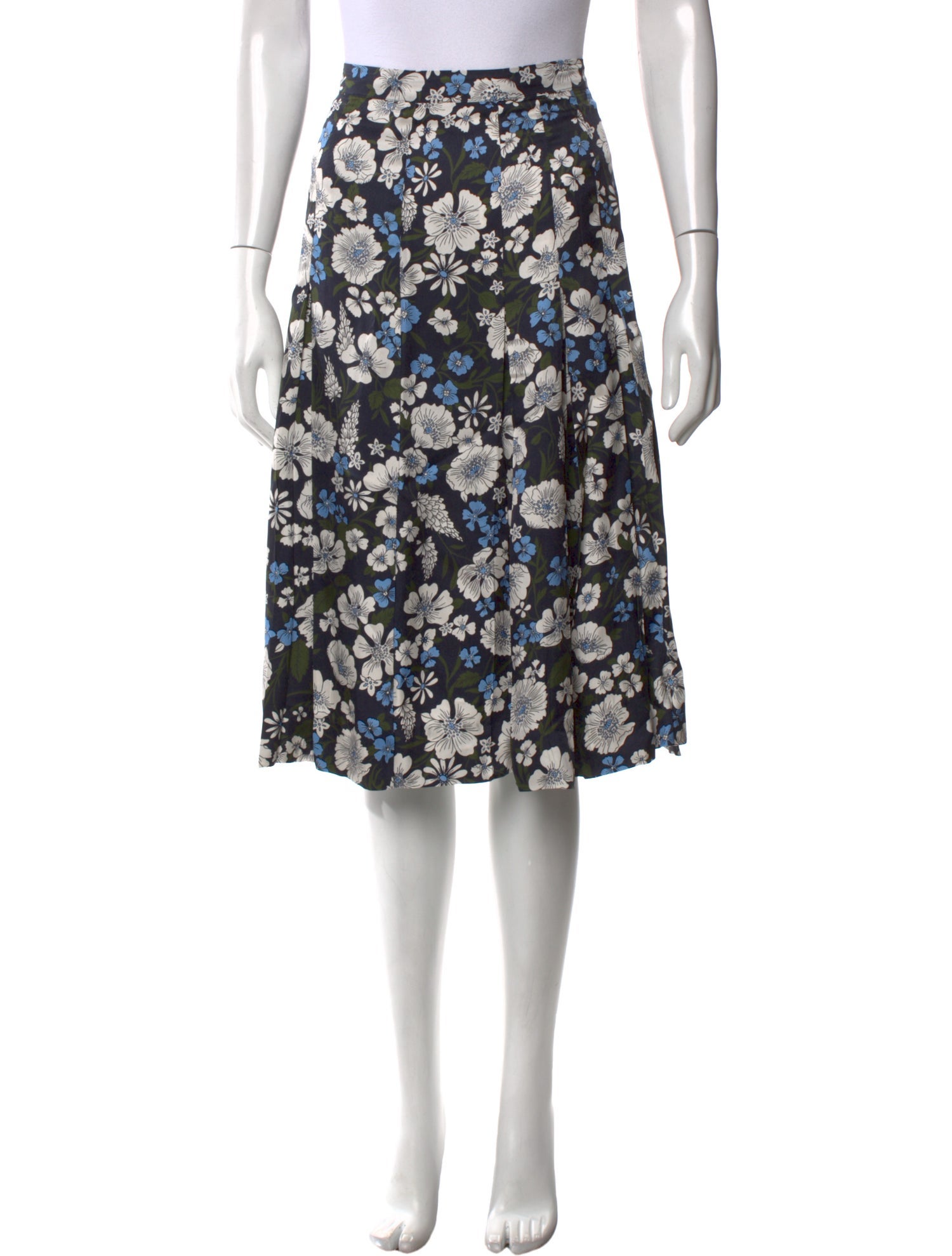 Veronica Beard Floral Print Knee-Length Skirt