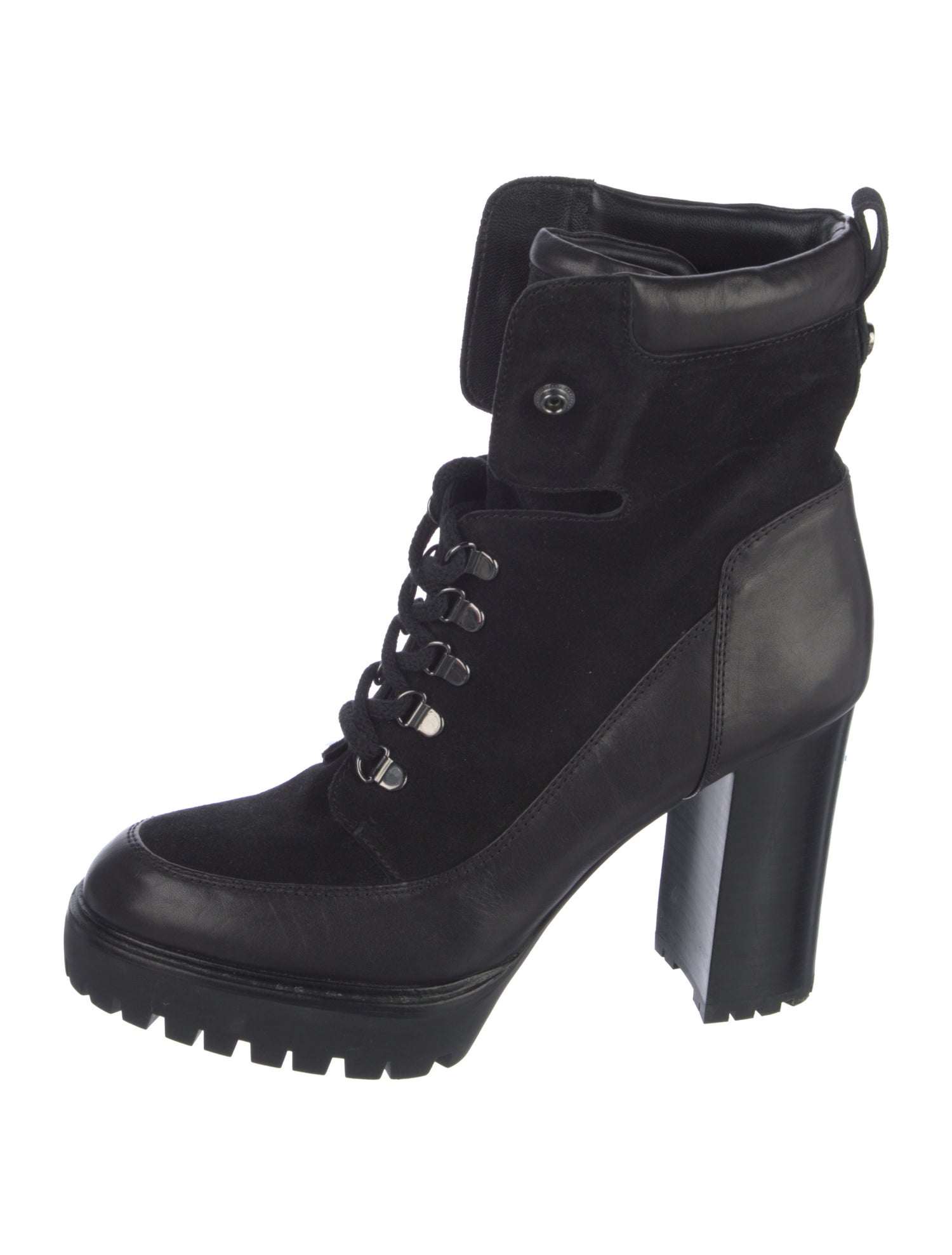 Veronica Beard Leather Lace-Up Boots