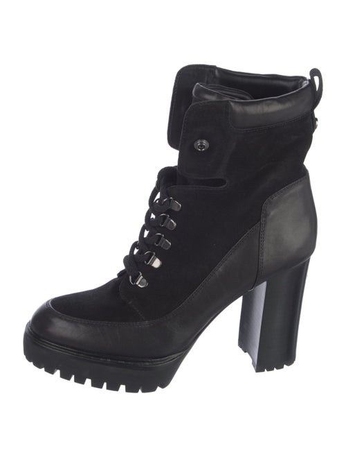 Veronica Beard Leather Lace-Up Boots