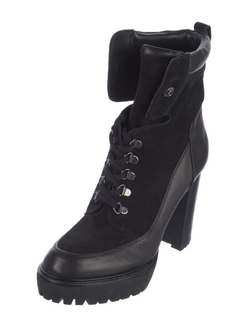 Veronica Beard Leather Lace-Up Boots