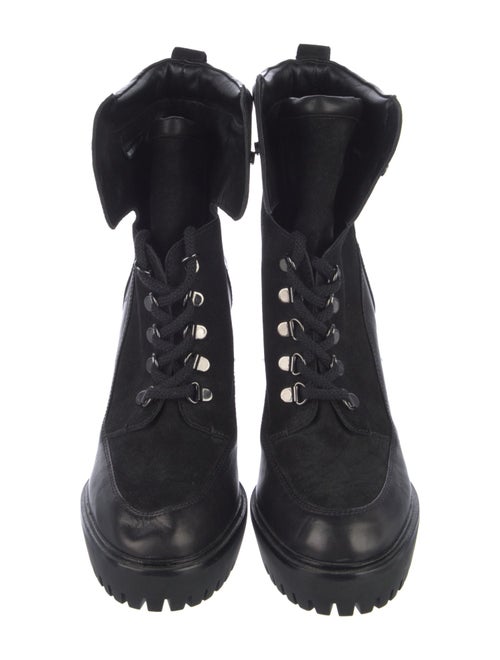 Veronica Beard Leather Lace-Up Boots
