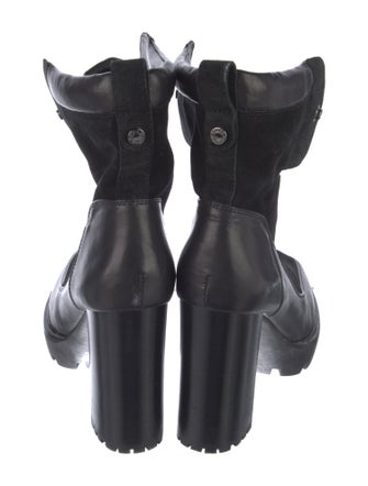 Veronica Beard Leather Lace-Up Boots