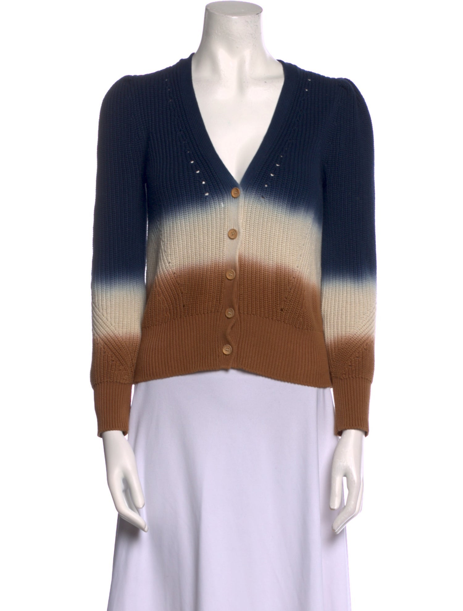 Veronica Beard Striped V-Neck Sweater
