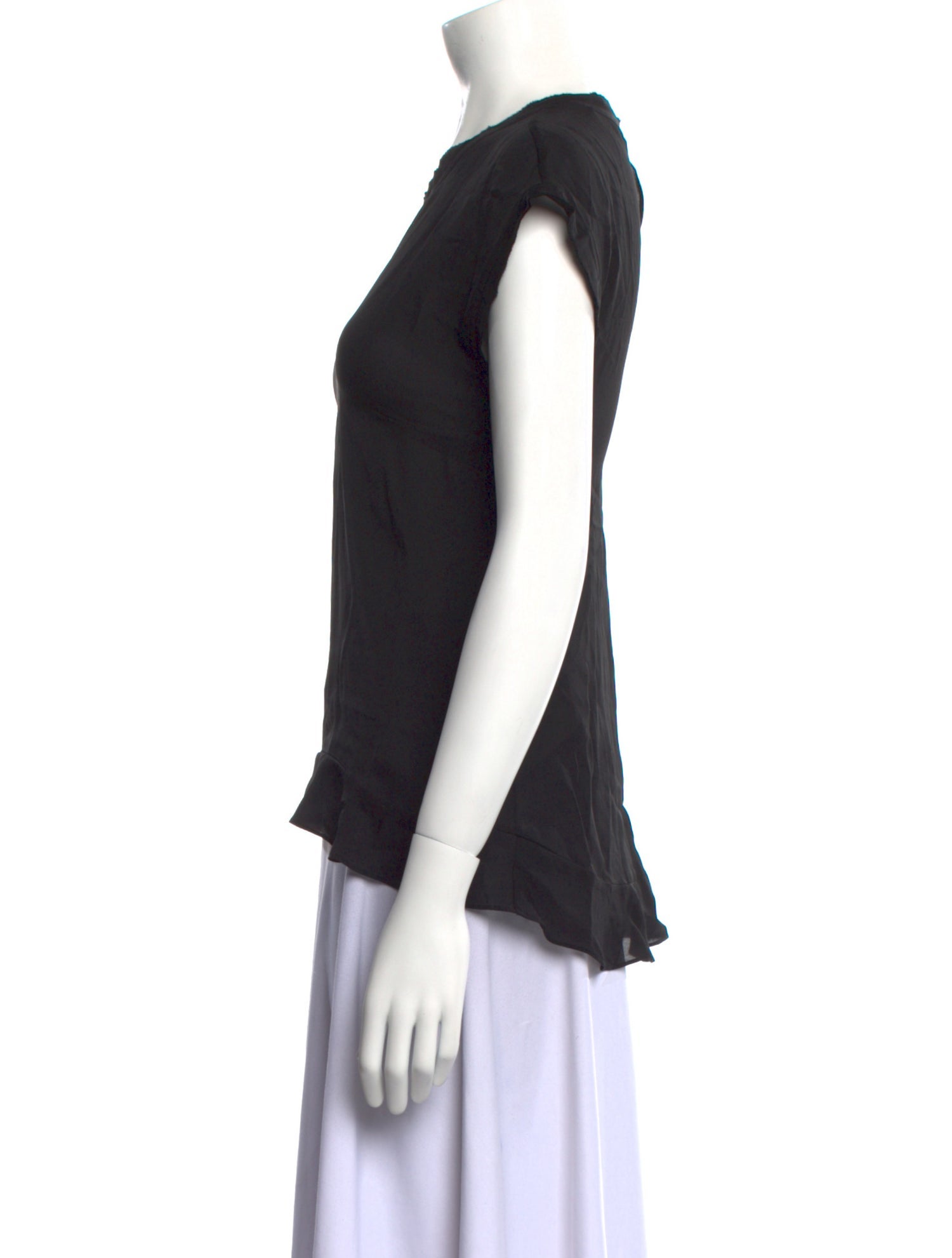 Veronica Beard Silk Crew Neck T-Shirt