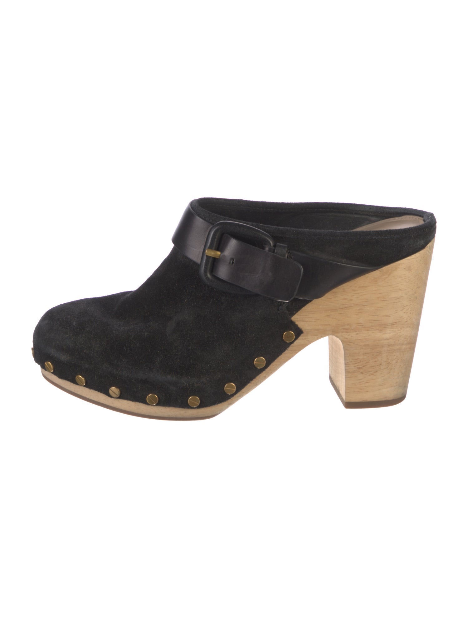 Veronica Beard Suede Colorblock Pattern Mules