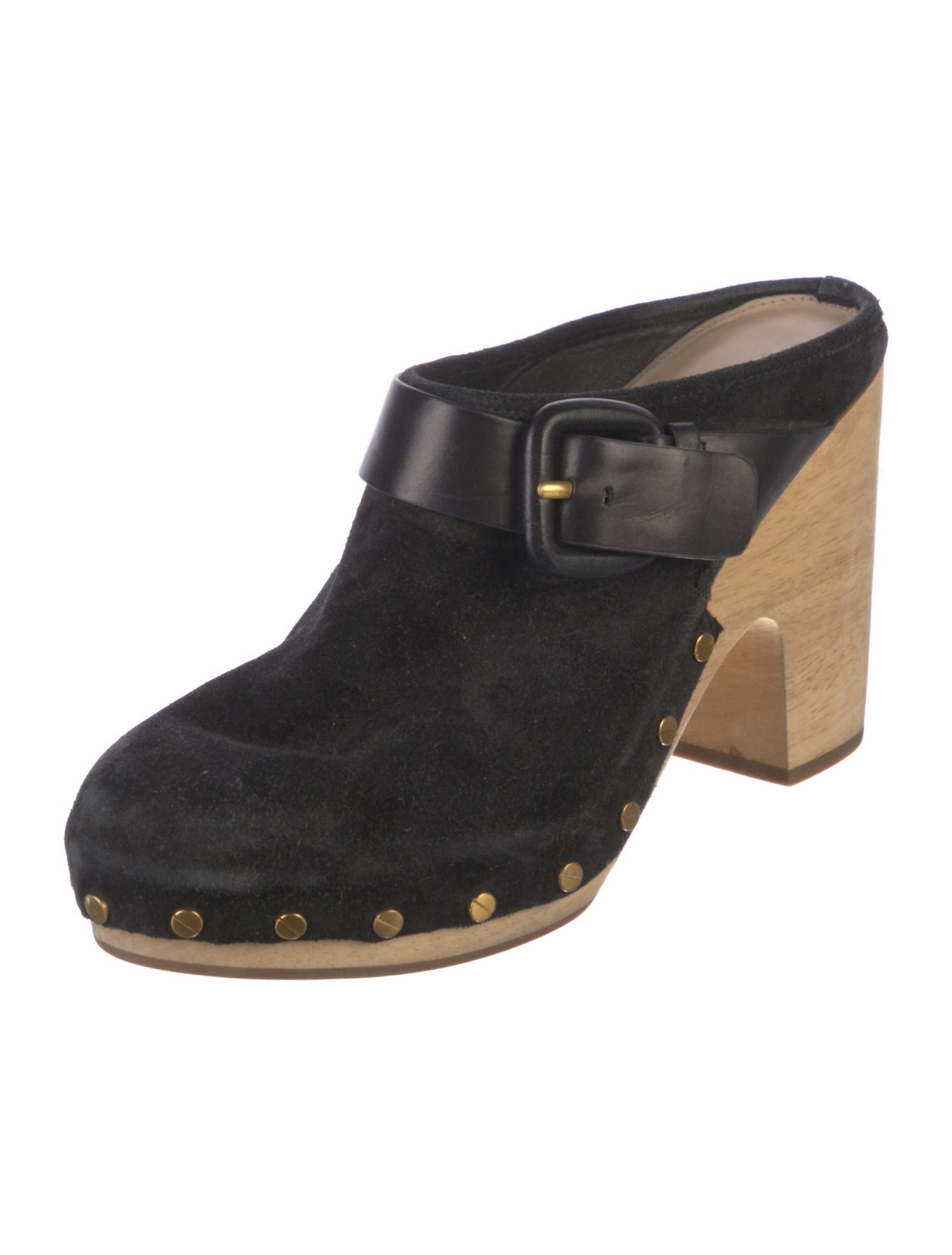 Veronica Beard Suede Colorblock Pattern Mules