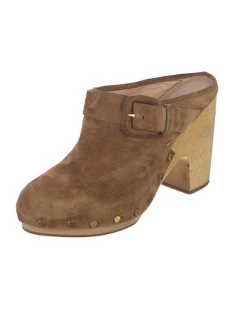 Veronica Beard Suede Studded Accents Mules