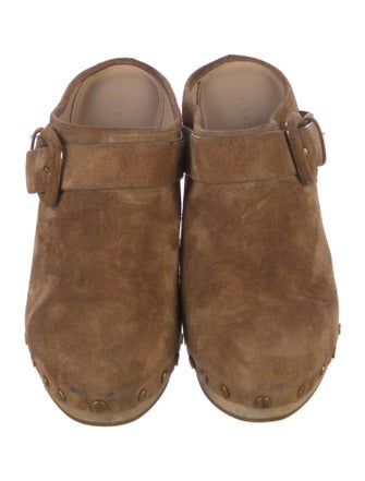 Veronica Beard Suede Studded Accents Mules