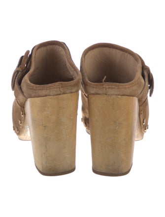 Veronica Beard Suede Studded Accents Mules