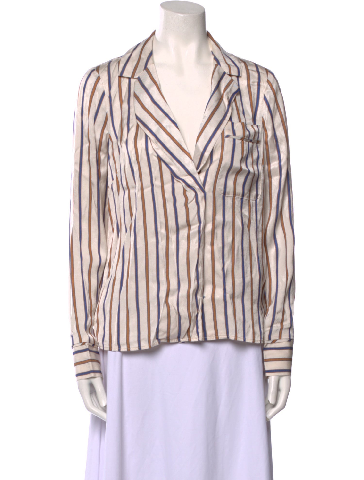 Veronica Beard Striped Long Sleeve Blouse