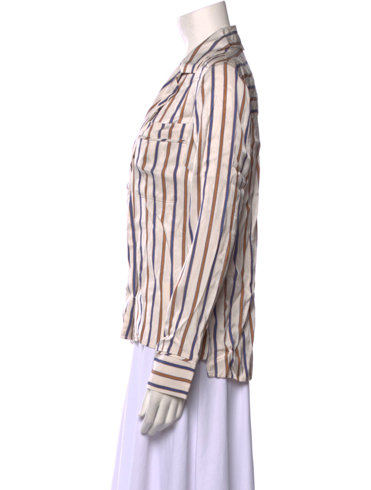 Veronica Beard Striped Long Sleeve Blouse