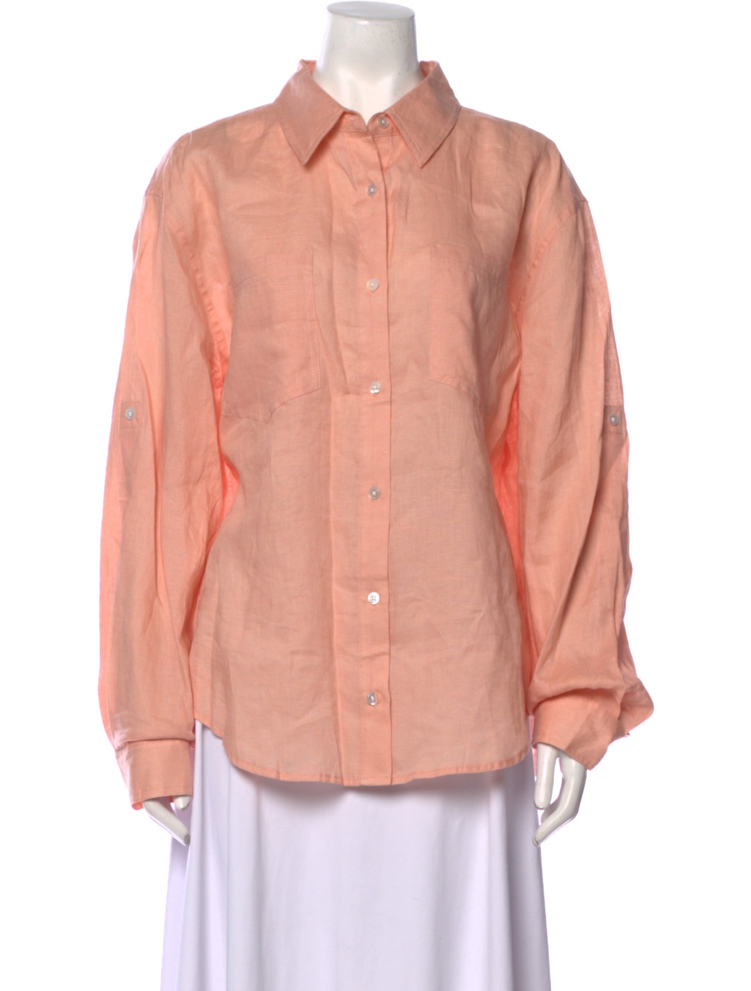 Veronica Beard Linen Long Sleeve Button-Up Top w/ Tags