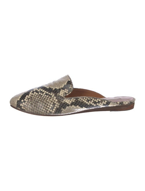 Veronica Beard Embossed Leather Animal Print Mules