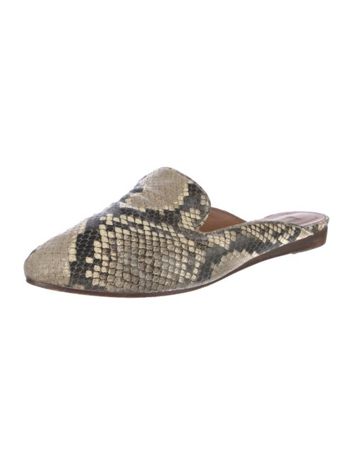 Veronica Beard Embossed Leather Animal Print Mules