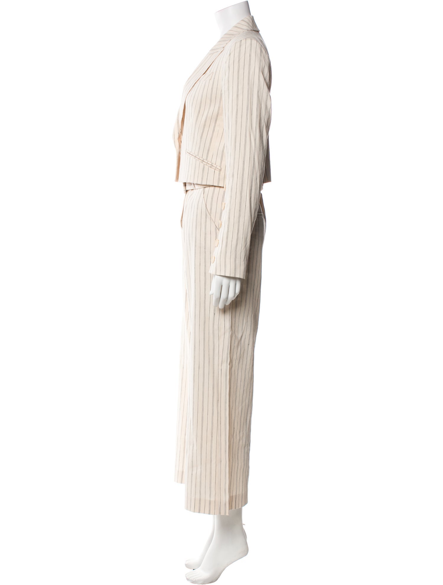 Veronica Beard Linen Striped Pantsuit