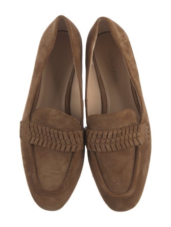 Veronica Beard Suede Chain-Link Accents Loafers