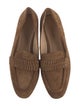 Veronica Beard Suede Chain-Link Accents Loafers
