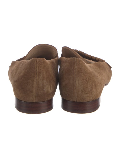 Veronica Beard Suede Chain-Link Accents Loafers