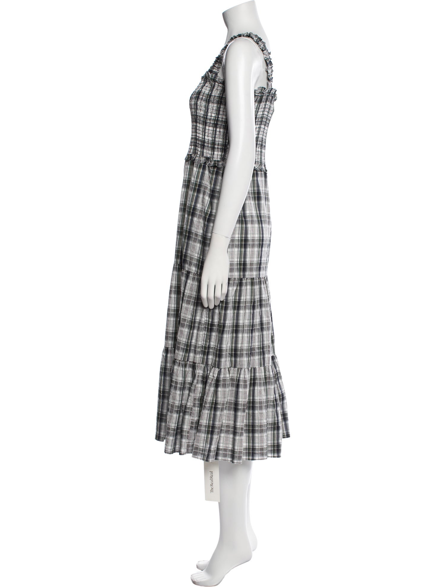 Veronica Beard Plaid Print Midi Length Dress