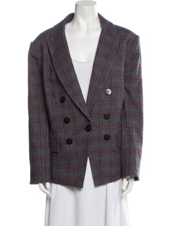 Veronica Beard Wool Plaid Print Coat