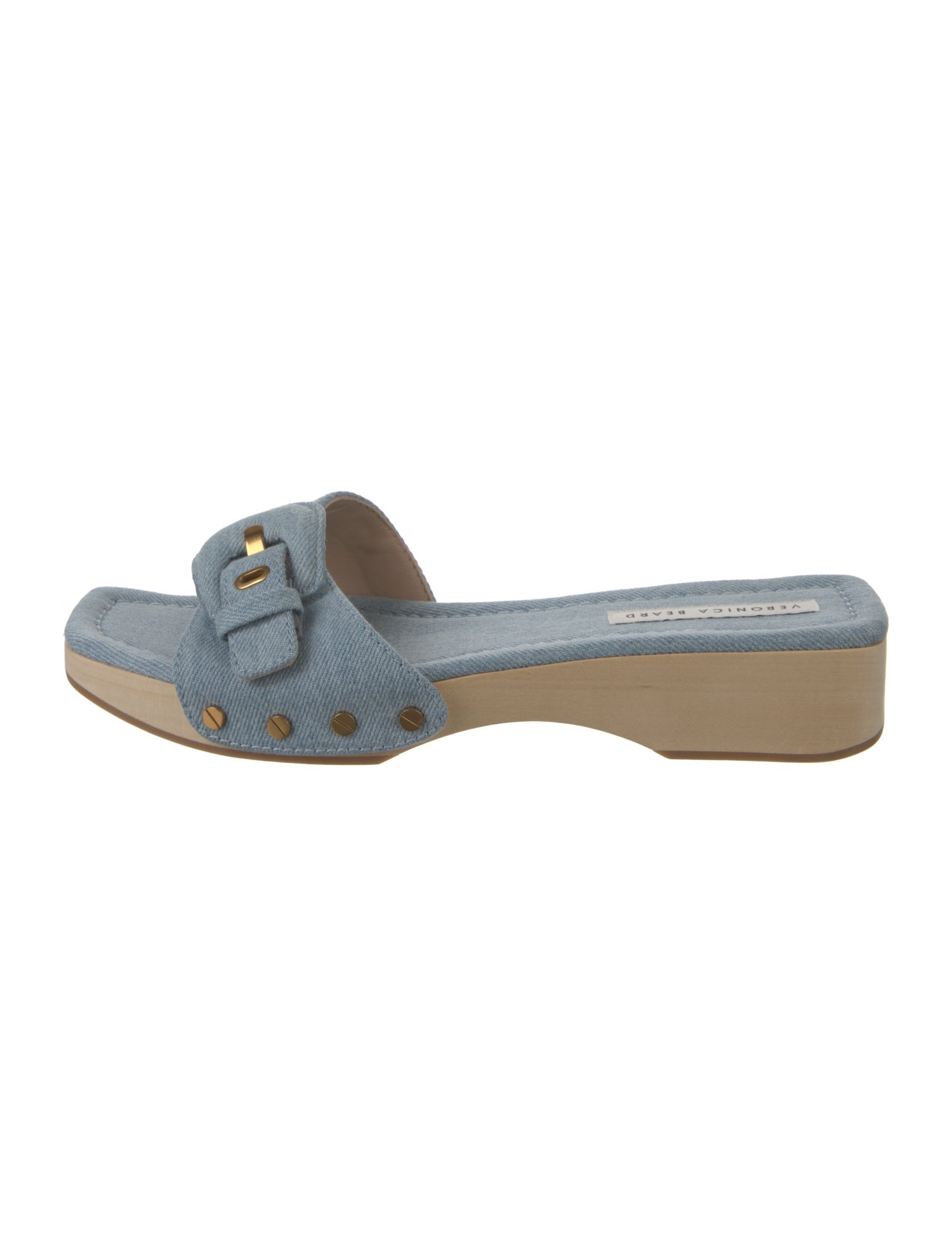 Veronica Beard Denim Studded Accents Slides