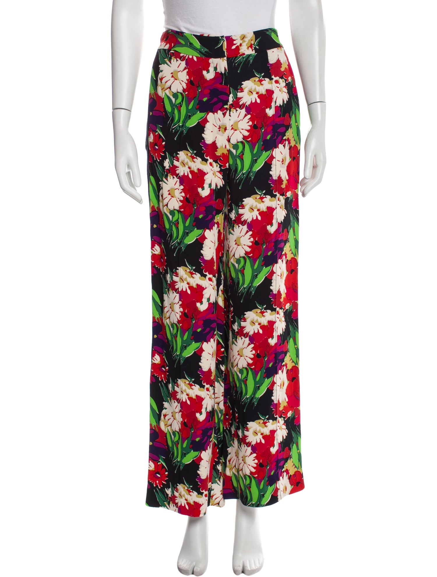 Veronica Beard Floral Print Wide Leg Pants
