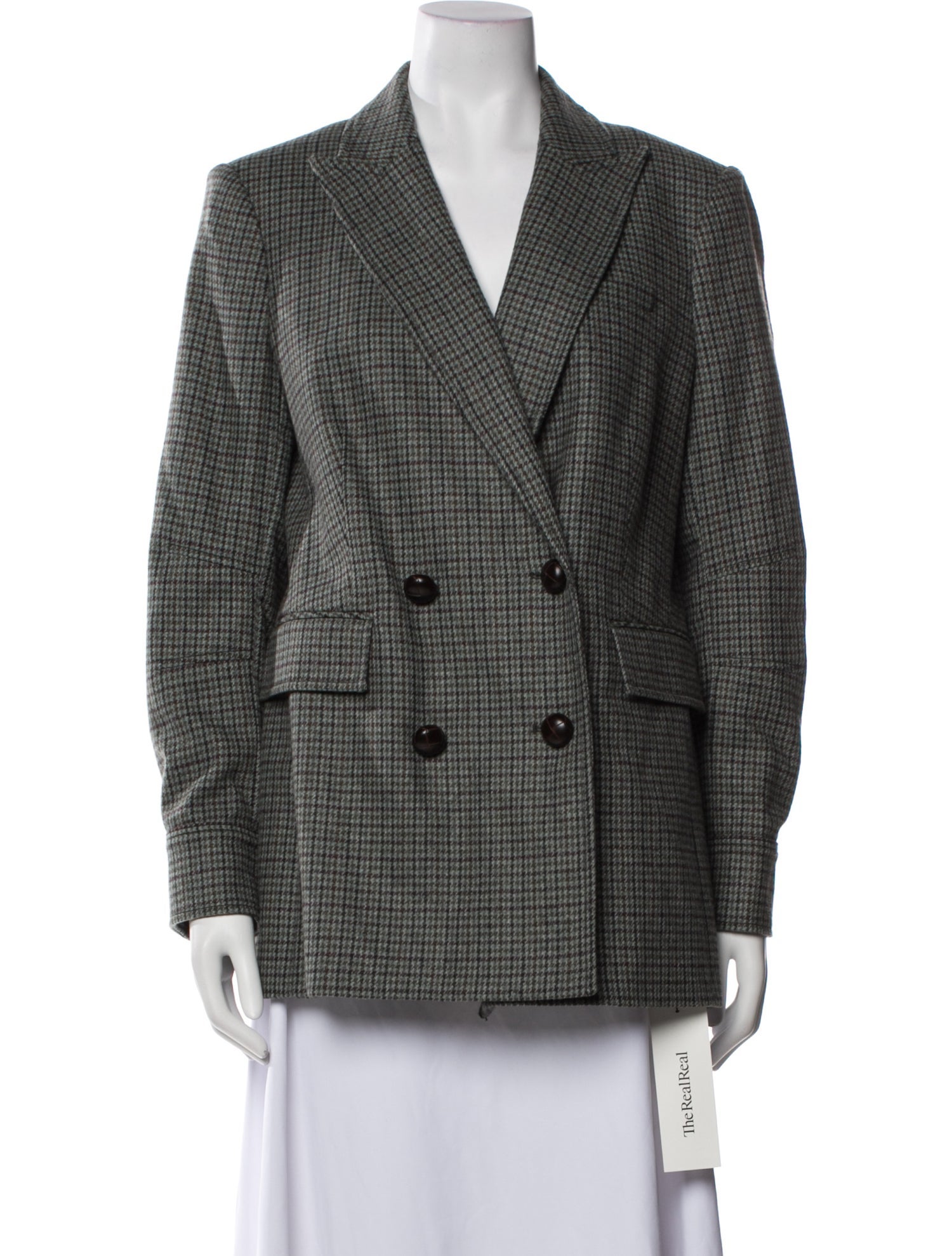 Veronica Beard Houndstooth Print Peacoat