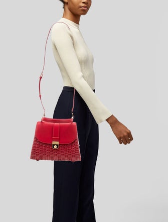 Veronica Beard Rattan Top Handle Bag