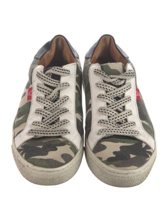 Veronica Beard Canvas Camouflage Print Sneakers