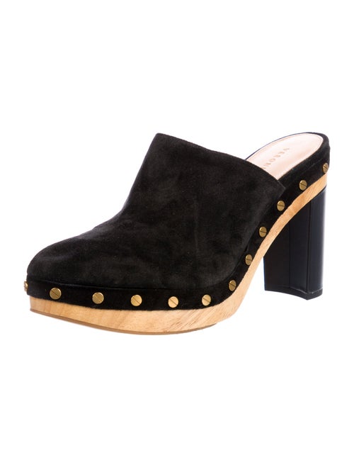 Veronica Beard Suede Studded Accents Mules