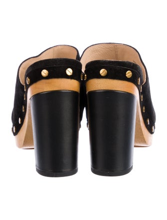 Veronica Beard Suede Studded Accents Mules