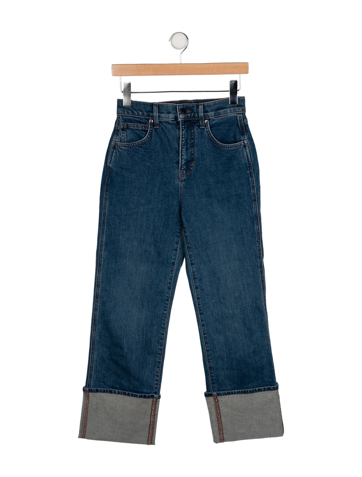 Veronica Beard High-Rise Straight Leg Jeans