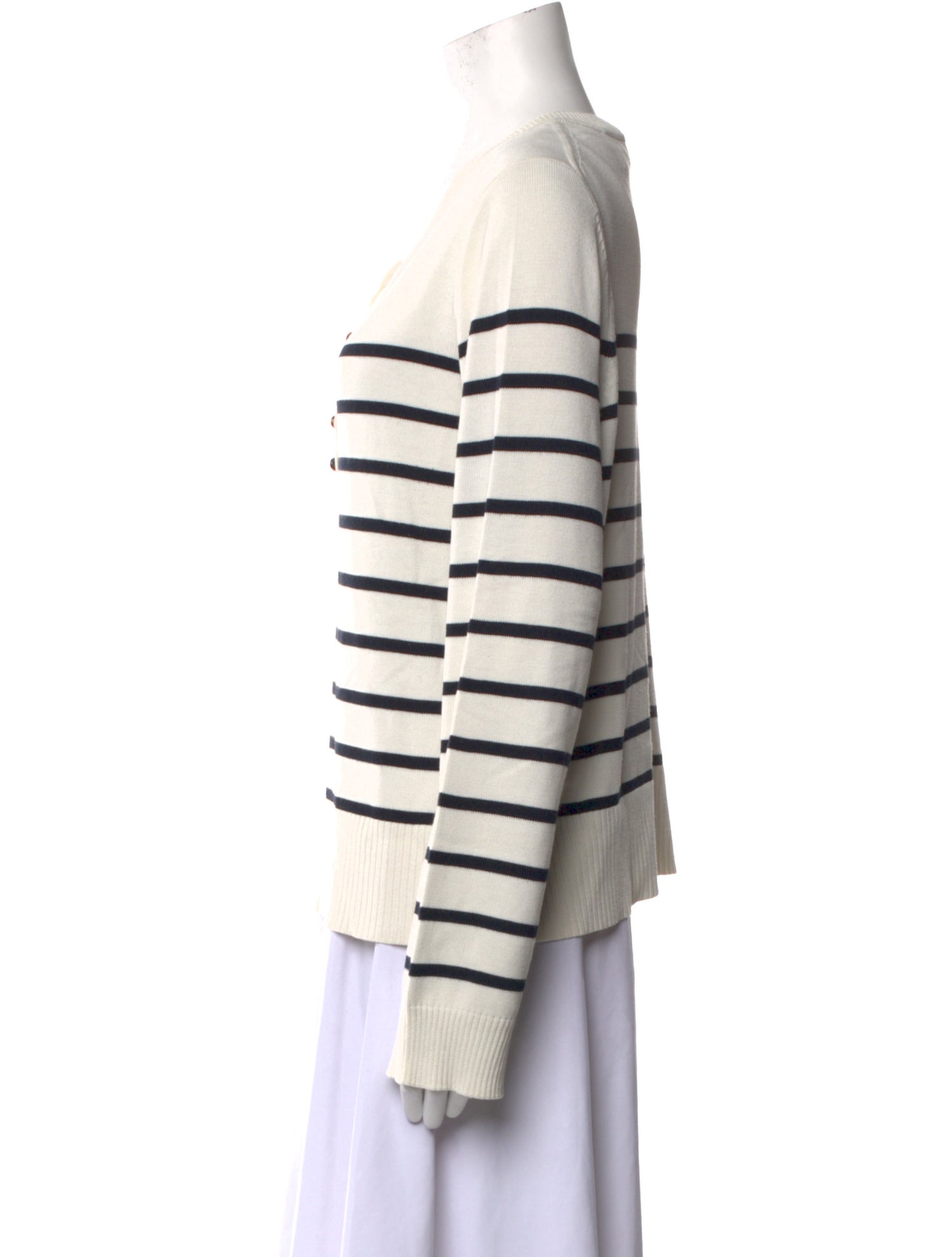 Veronica Beard Striped Scoop Neck Sweater