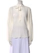 Veronica Beard Tie Neck Long Sleeve Blouse