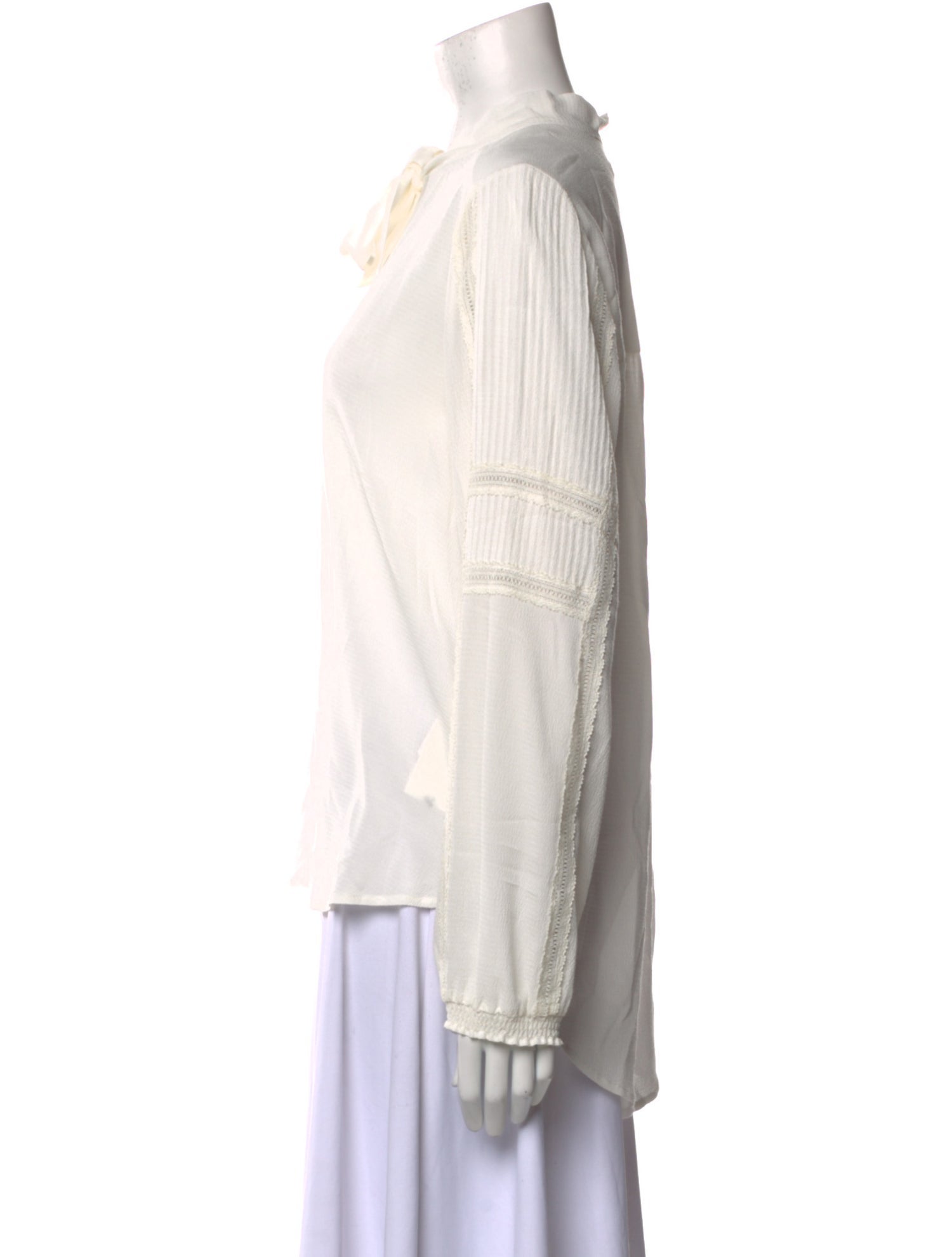 Veronica Beard Tie Neck Long Sleeve Blouse